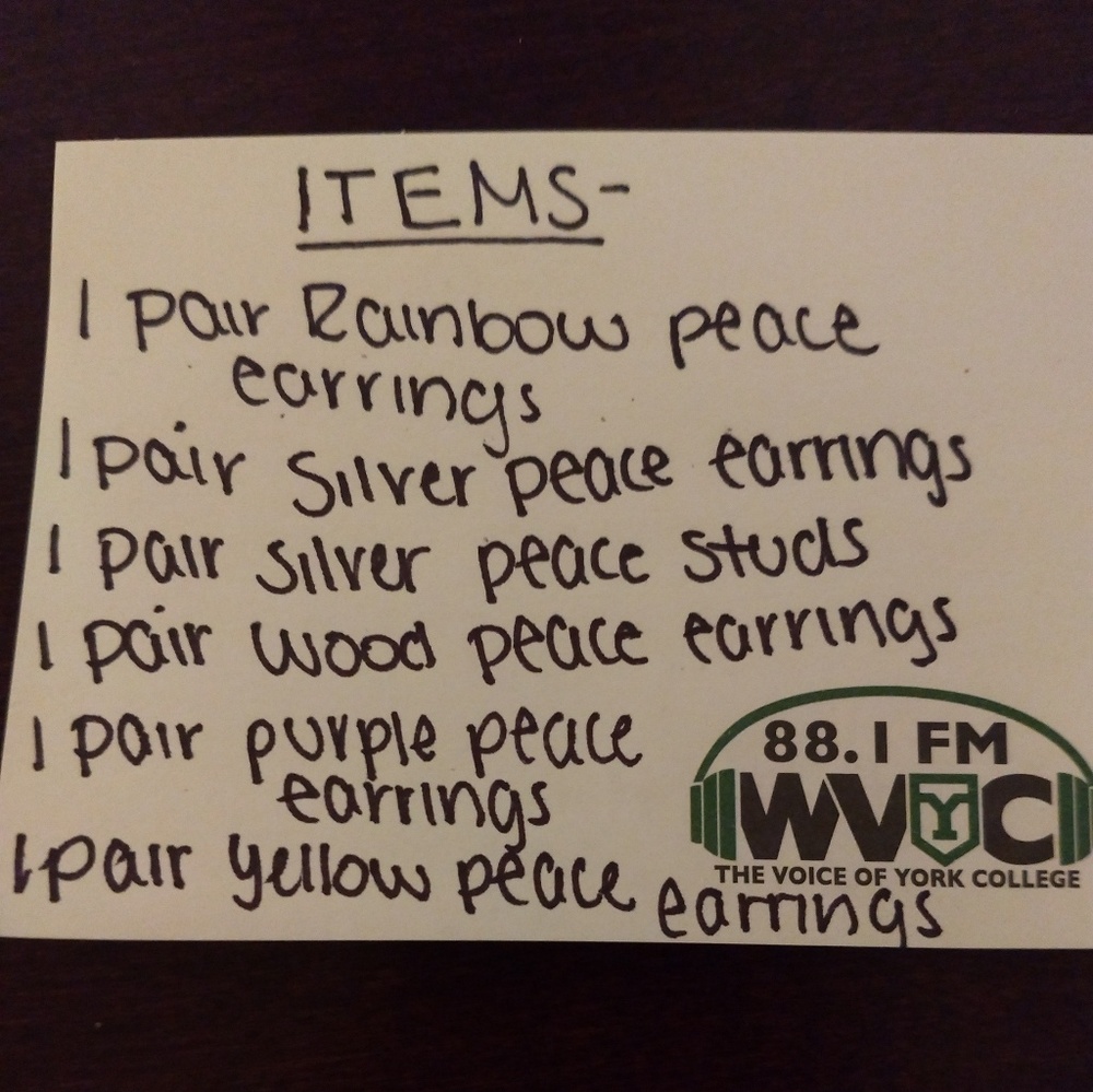 SIX Pairs Peace Themed Earrings